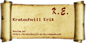 Kratochvill Erik névjegykártya